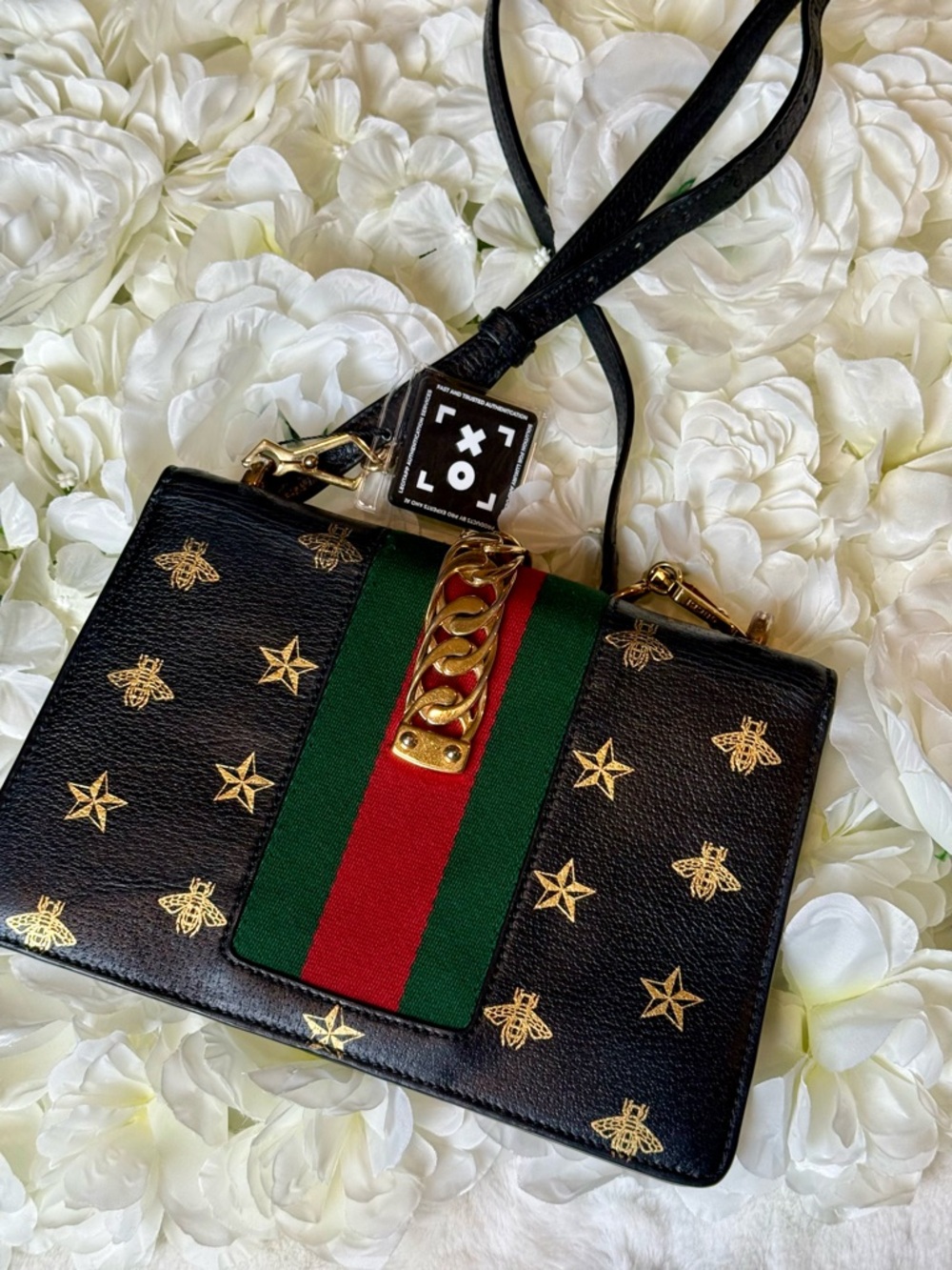 Gucci Sylvie Black Bee Crossbody Bag Authentic - Picture 3 of 16